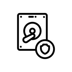 hard disk icon thin linear style design isolated vector image