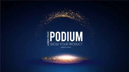 Podium with Spotlights - Celebration Effect vector image