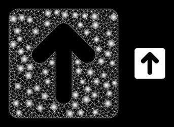 polygonal network mesh up cursor with magic vector image