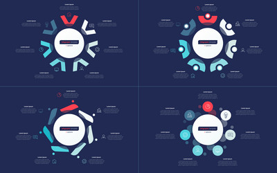 Seven option circle infographic design templates vector