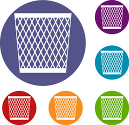 trash can icons set vector image