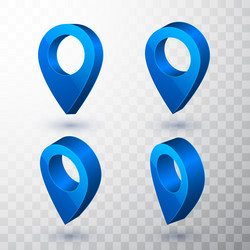 3d map pointer blue navigator symbol isolated vector image