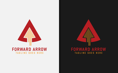 abstract triangle combined with forward arrow vector image