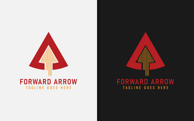 Abstract triangle combined with forward arrow vector