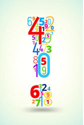 exclamation mark colored font from numbers vector image