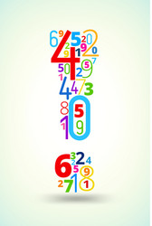 exclamation mark colored font from numbers vector