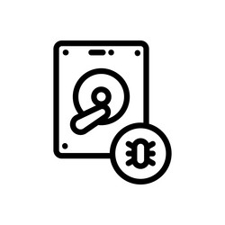 hard disk icon thin linear style design isolated vector image