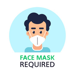 please ware a face mask flat style banner Vector Image