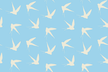 seamless pattern with swallow silhouette on color vector image
