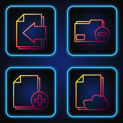 set line cloud storage text document add new file vector image