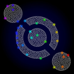 2d mesh joint connector with spectrum vector image