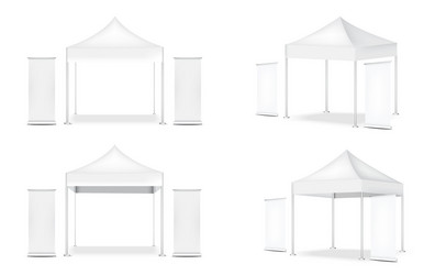 3d mock up realistic tent display pop booth vector image