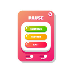 big set buttons for games and app wooden game ui vector image