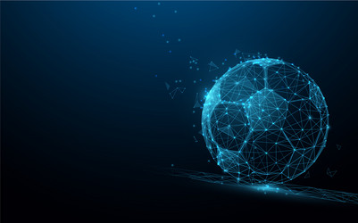 football from lines triangles and particle style vector