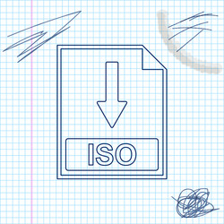 iso file document icon download button line vector