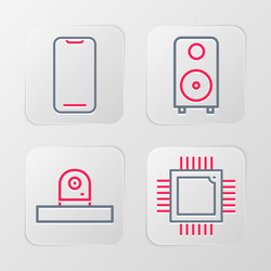 set line processor with microcircuits cpu vector image