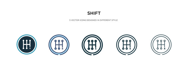 shift icon in different style two colored vector image