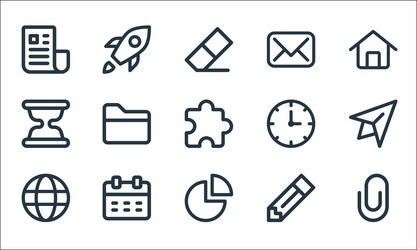 user interface line icons linear set quality vector image