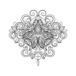 Black and white tattoo lotus Royalty Free Vector Image