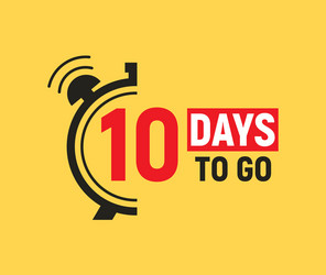 Countdown Timer - 10 Days To Go vector image