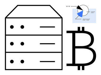 cryptocurrency blockchain data center storage vector image