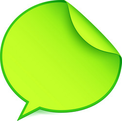 green paper speech bubble sticker vector