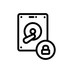 hard disk icon thin linear style design isolated vector image
