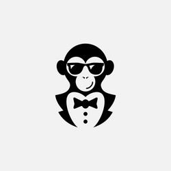 Monkey in Tuxedo Logo vector image