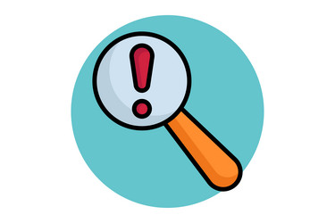 problem colored outline icon exclamation mark vector image