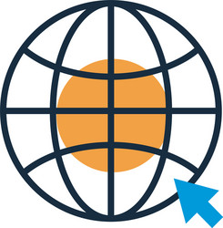 sphere browser with mouse arrow fill style vector image