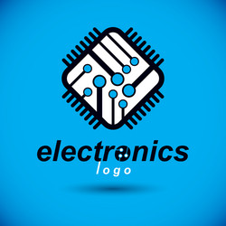 technology cpu design with square microprocessor vector image