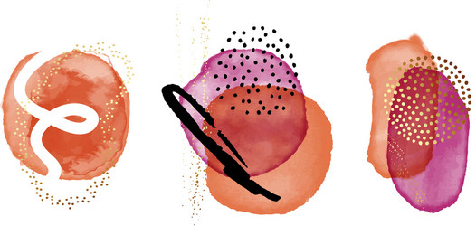 Watercolor Geometric Blobs vector image