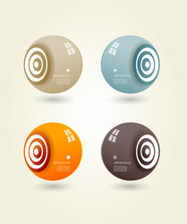 four colored speakers with place for your own text vector image