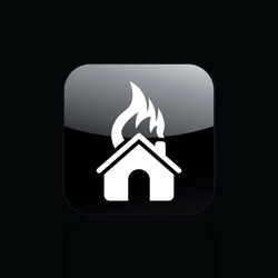 house burning single vector