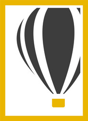 isolated frame window in which an unusual aerostat vector image