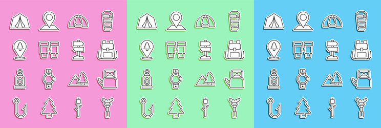 set line sausage on the fork kettle with handle vector image