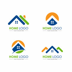 Set simple home building logo icon design vector