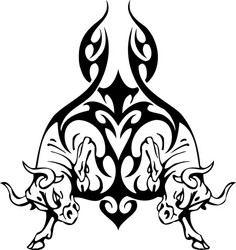 Tribal Bull Symbol Vector Image