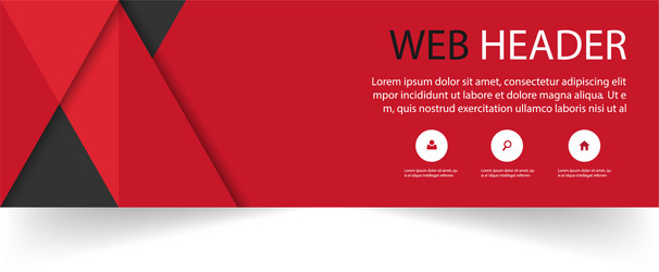 Web header abstract red black background im vector