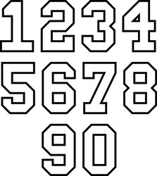 College Team Number Set Vector Image