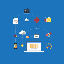 flat scheme of web analytics information vector image
