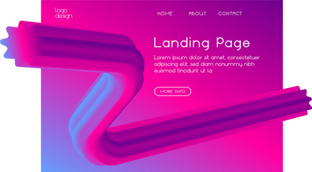gradient web landing page design vector image