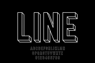 Modern 3D Linear Typeface - Abstract Font vector image