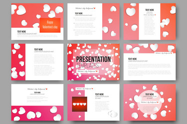 Set of 9 templates for presentation slides white vector