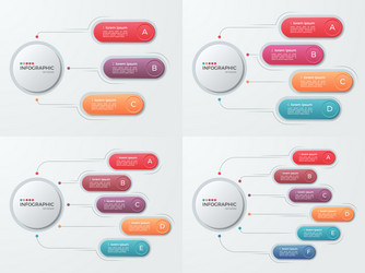 Set of presentation business infographic templates vector