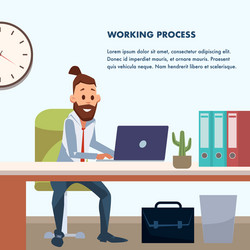 trendy businessman work by laptop at office area vector