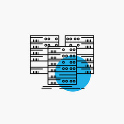 Center centre data database server line icon vector