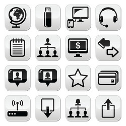Modern Button Set - Web & Internet Icons vector image
