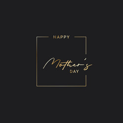 mothers day lettering logo in golden square vector