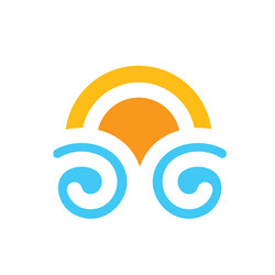 Sun wave icon concept design template Royalty Free Vector